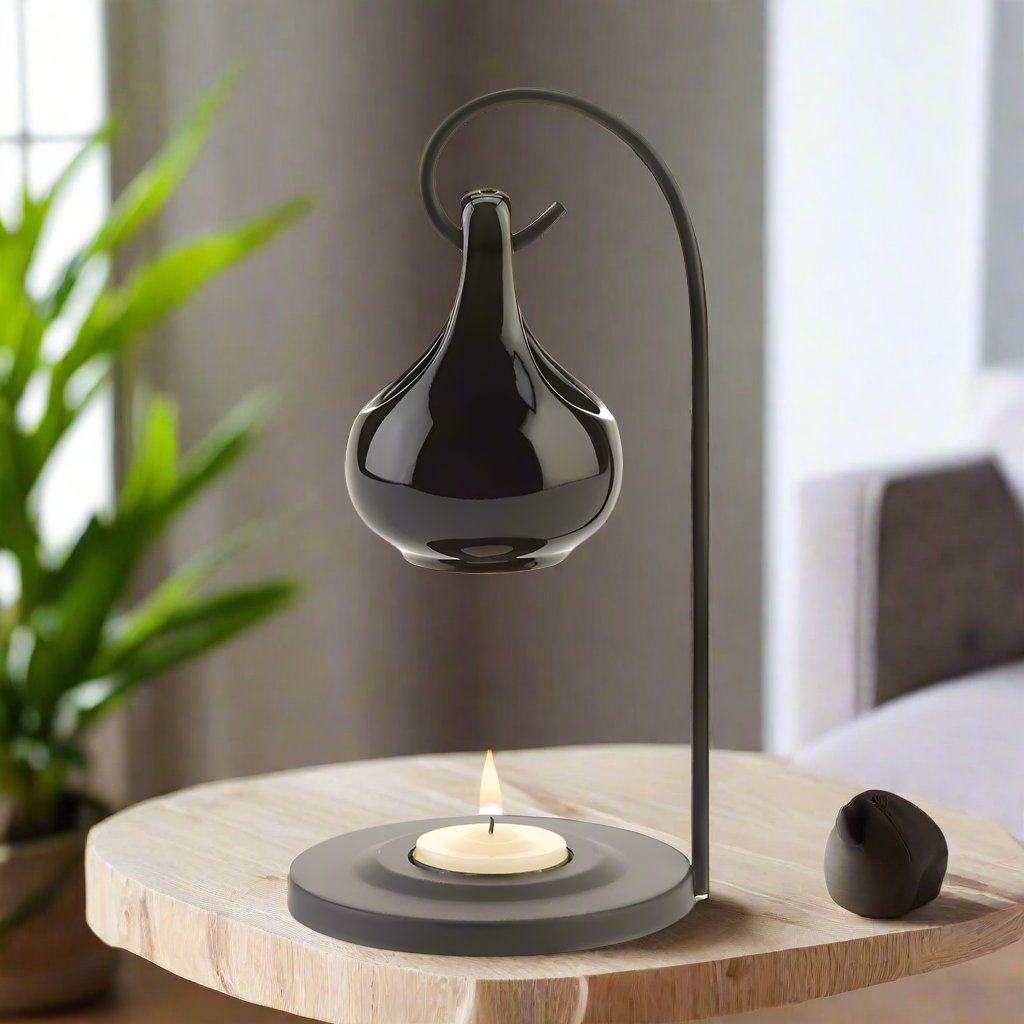 Black Tear Drop Oil Warmer