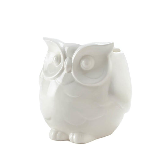 Distressed White Owl Figurine